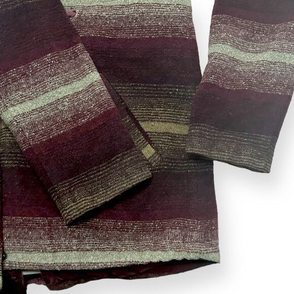 JACK BY BB DAKOTA Wool Blend Hooded Coat Zip Jacket Drawstring Ombre Red Small - Picture 13 of 16